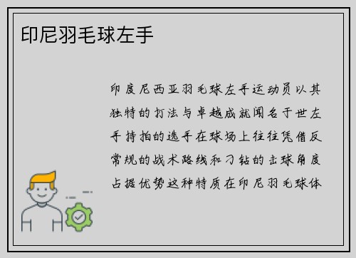 印尼羽毛球左手